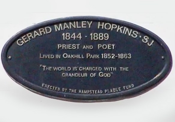 Oakhill Park, Hampstead. Plaque for Gerard Manley Hopkins